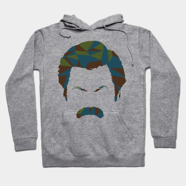 Ron Swanson Mustache Graphic Hoodie by polliadesign